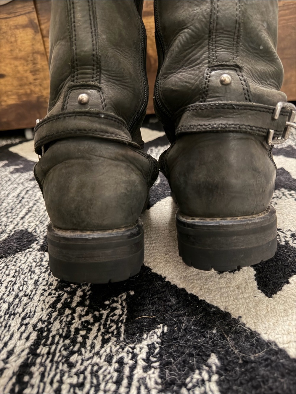 Harley-Davidson Black Lace-Up Knee-High Motorcycle Boots - Picture 8 of 8